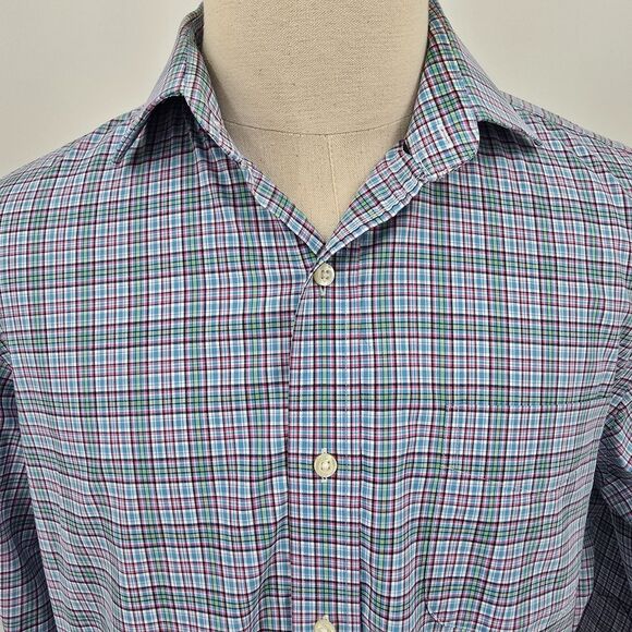 Lauren Ralph Lauren Classic Fit Stretch Plaid Button Front Men's Shirt Size 16.5 - Picture 1 of 7